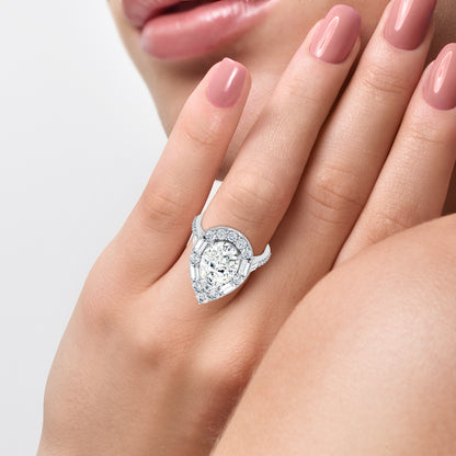 14K 6.82CT Certified Lab Grown Engagement Ring 69741