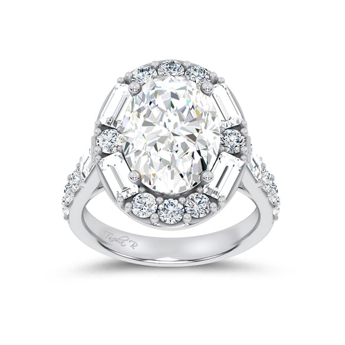 14K 6.63CT Certified Lab Grown Engagement Ring 69742