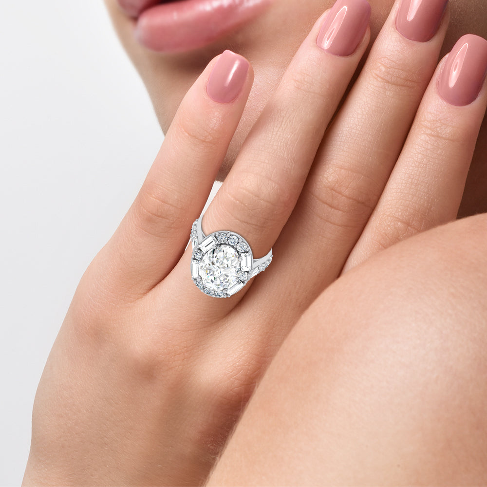 14K 6.63CT Certified Lab Grown Engagement Ring 69742