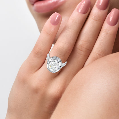 14K 6.63CT Certified Lab Grown Engagement Ring 69742