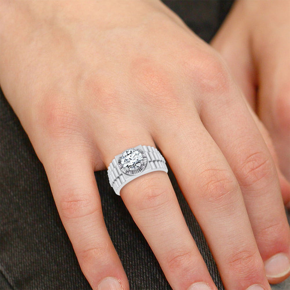 14K 2.00CT Certified Lab Grown Mens Ring 69843