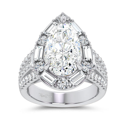 14K 6.60CT Certified Lab Grown Engagement Ring 69966