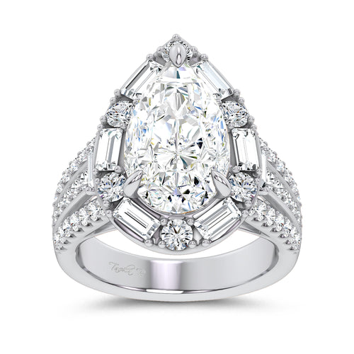 14K 6.60CT Certified Lab Grown Engagement Ring 69966