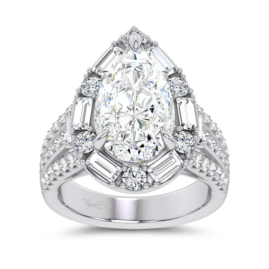 14K 6.60CT Certified Lab Grown Engagement Ring 69966