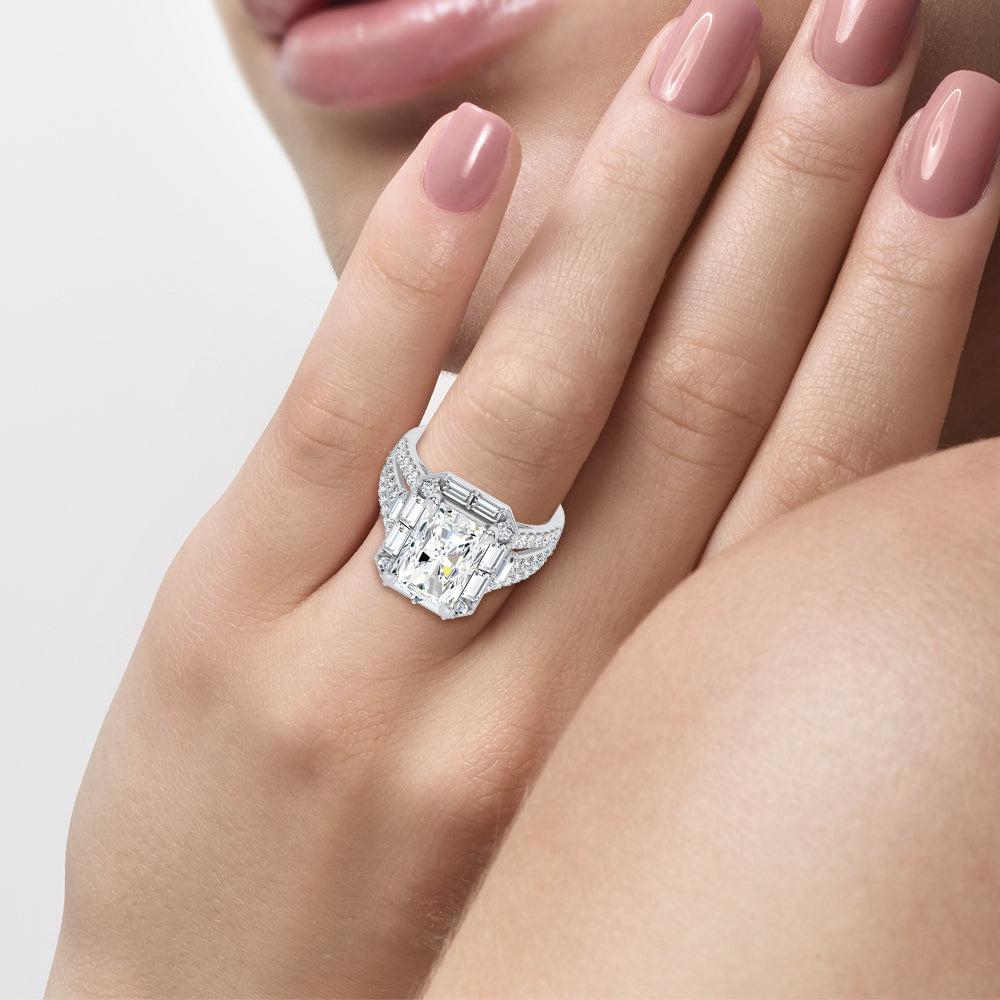 14K 6.60CT Certified Lab Grown Engagement Ring 69969
