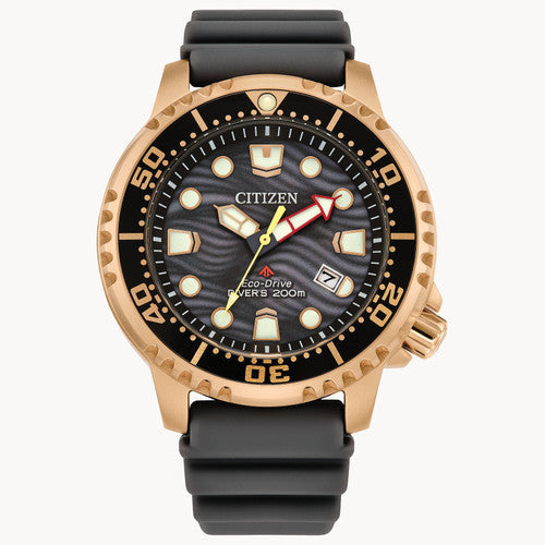 Citizen BN0163-00H Promaster Dive Rose Gold Stainless Wave Dial