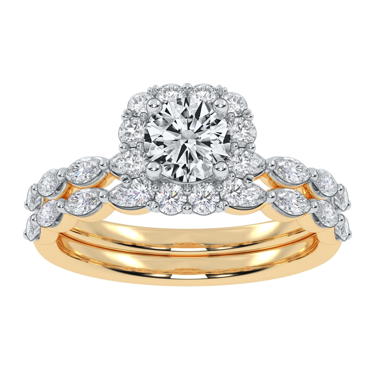 10K 1.25CT Certified Lab Grown Diamond Bridal Set 70112