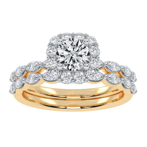10K 1.25CT Certified Lab Grown Diamond Bridal Set 70112