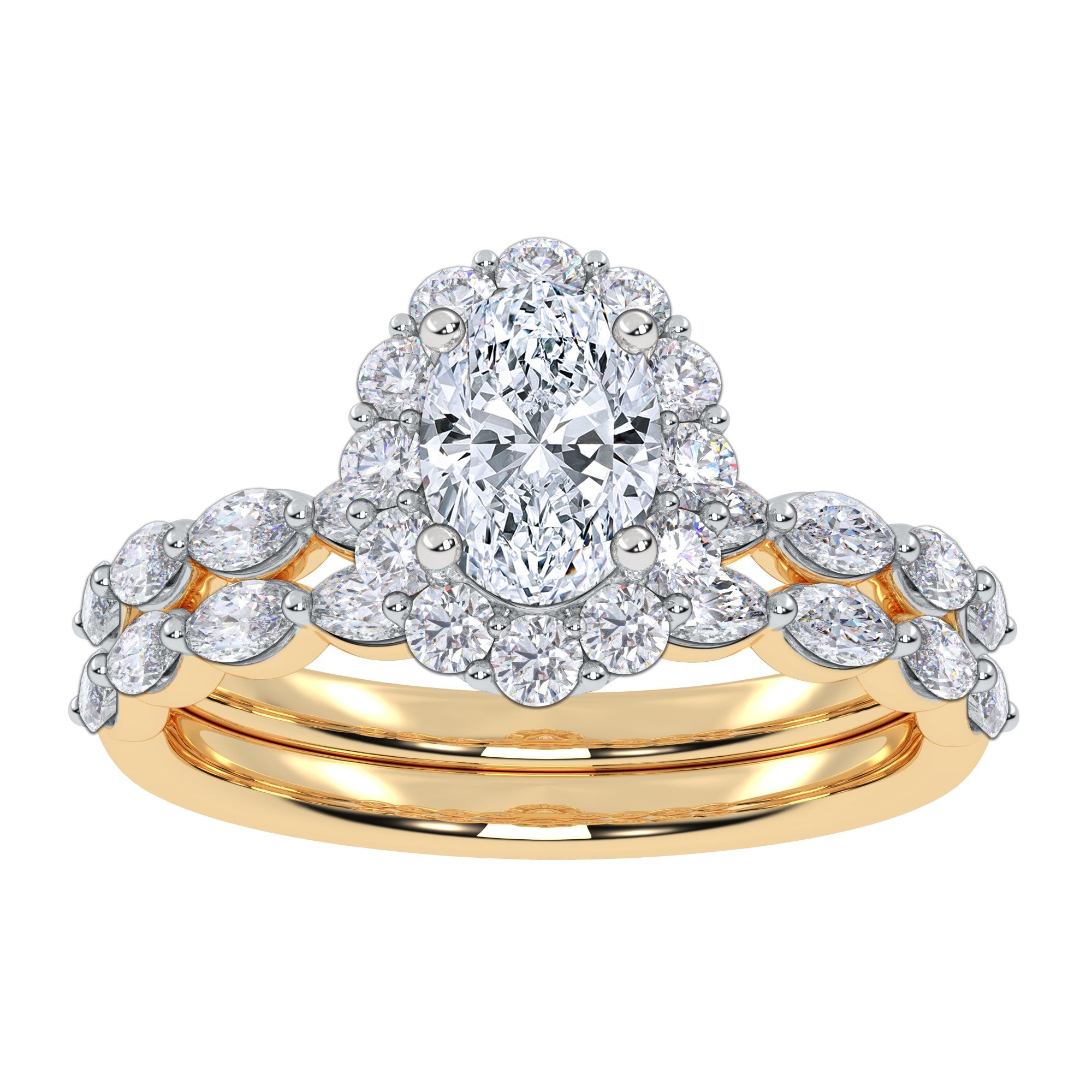 10K 1.25CT Certified Lab Grown Diamond Bridal Set 70113