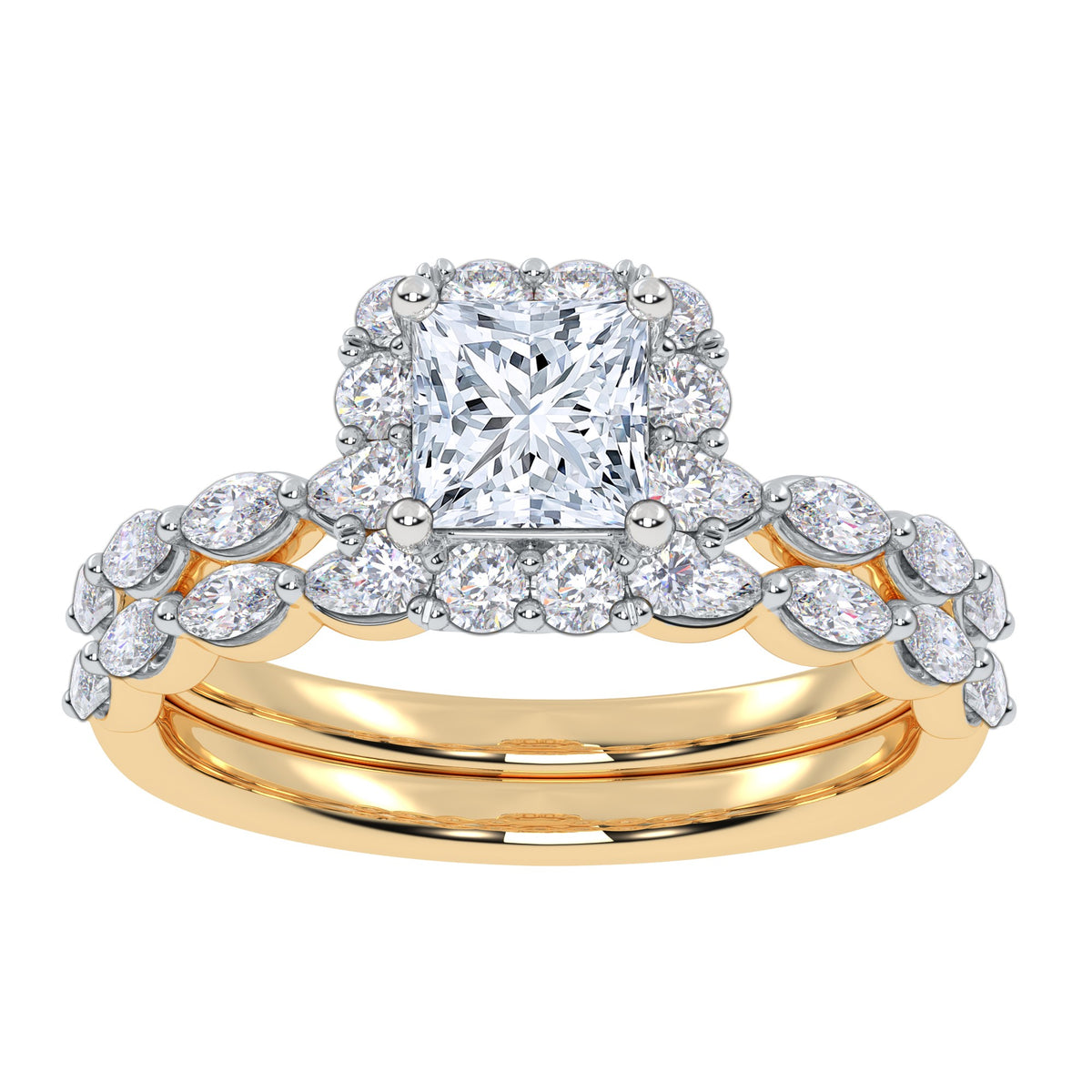 10K 1.25CT Certified Lab Grown Diamond Bridal Set 70124