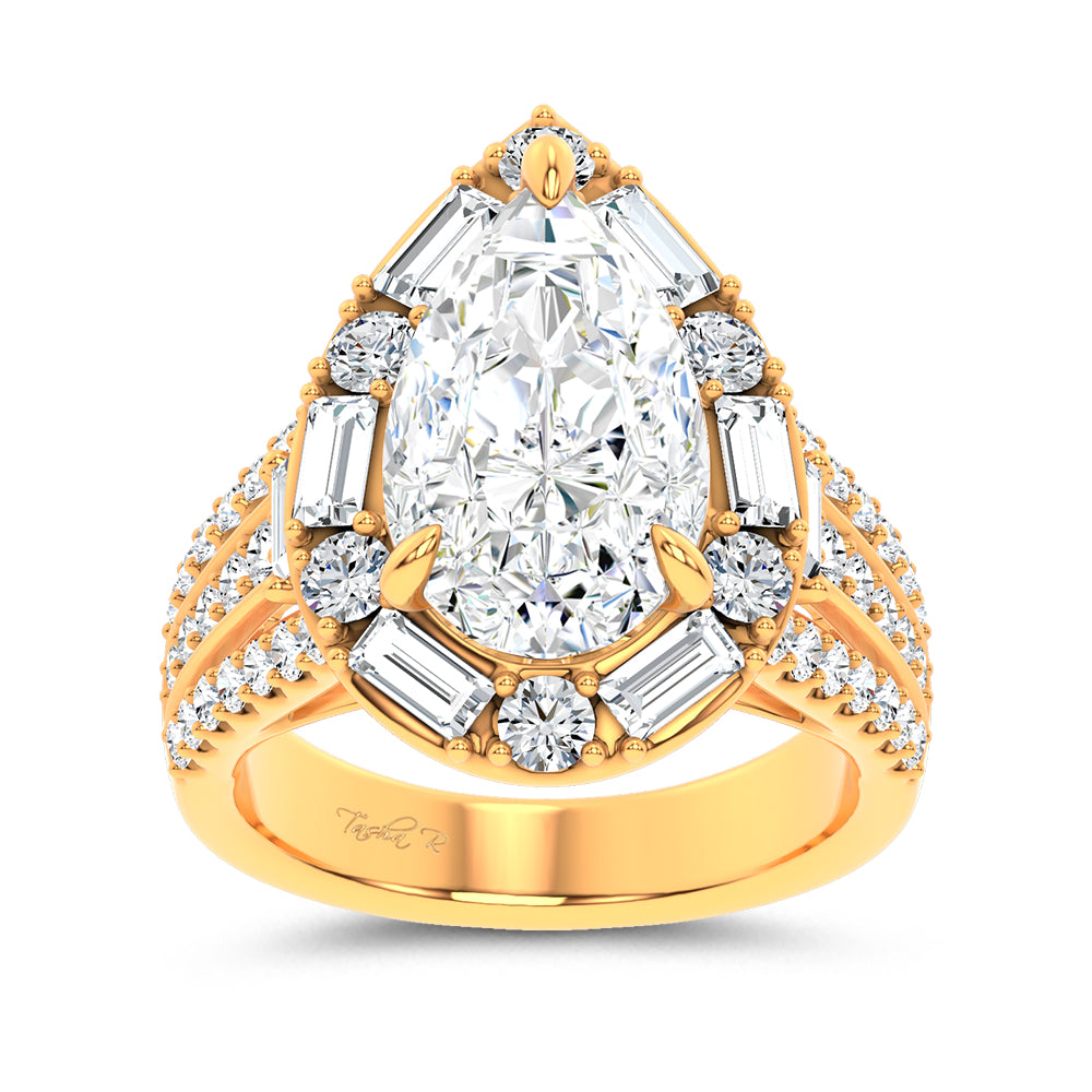 14K 6.60CT Certified Lab Grown Engagement Ring 70305