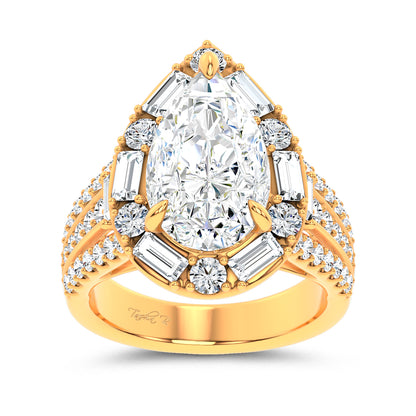 14K 6.60CT Certified Lab Grown Engagement Ring 70305