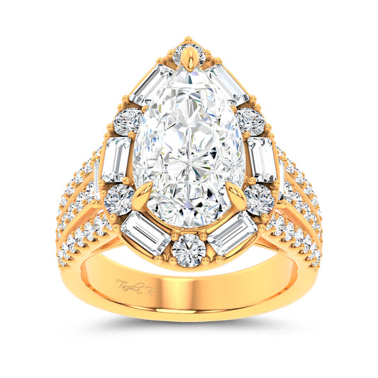 14K 6.60CT Certified Lab Grown Engagement Ring 70305