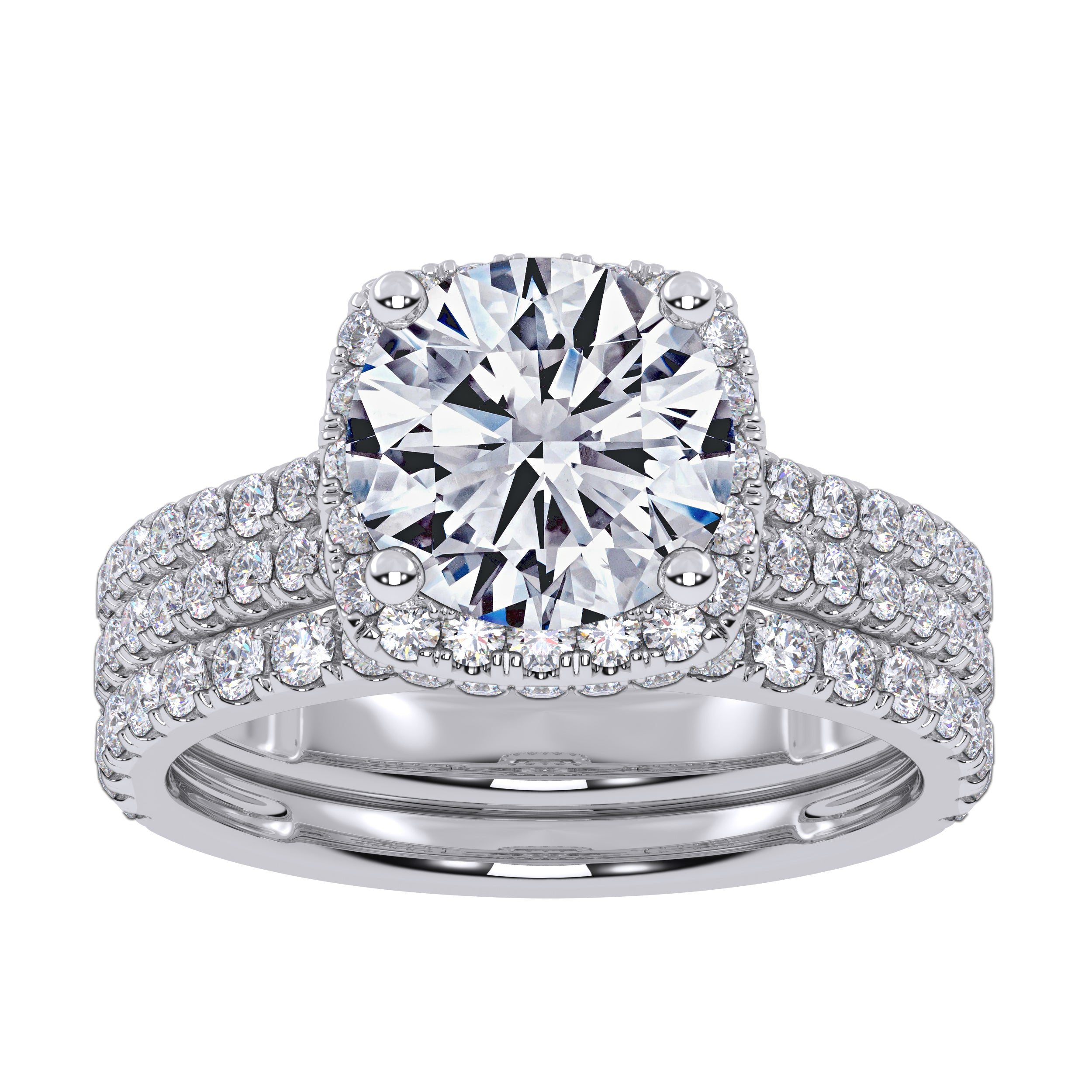 14K 2.54CT Certified Lab Grown Diamond Bridal Set 70755