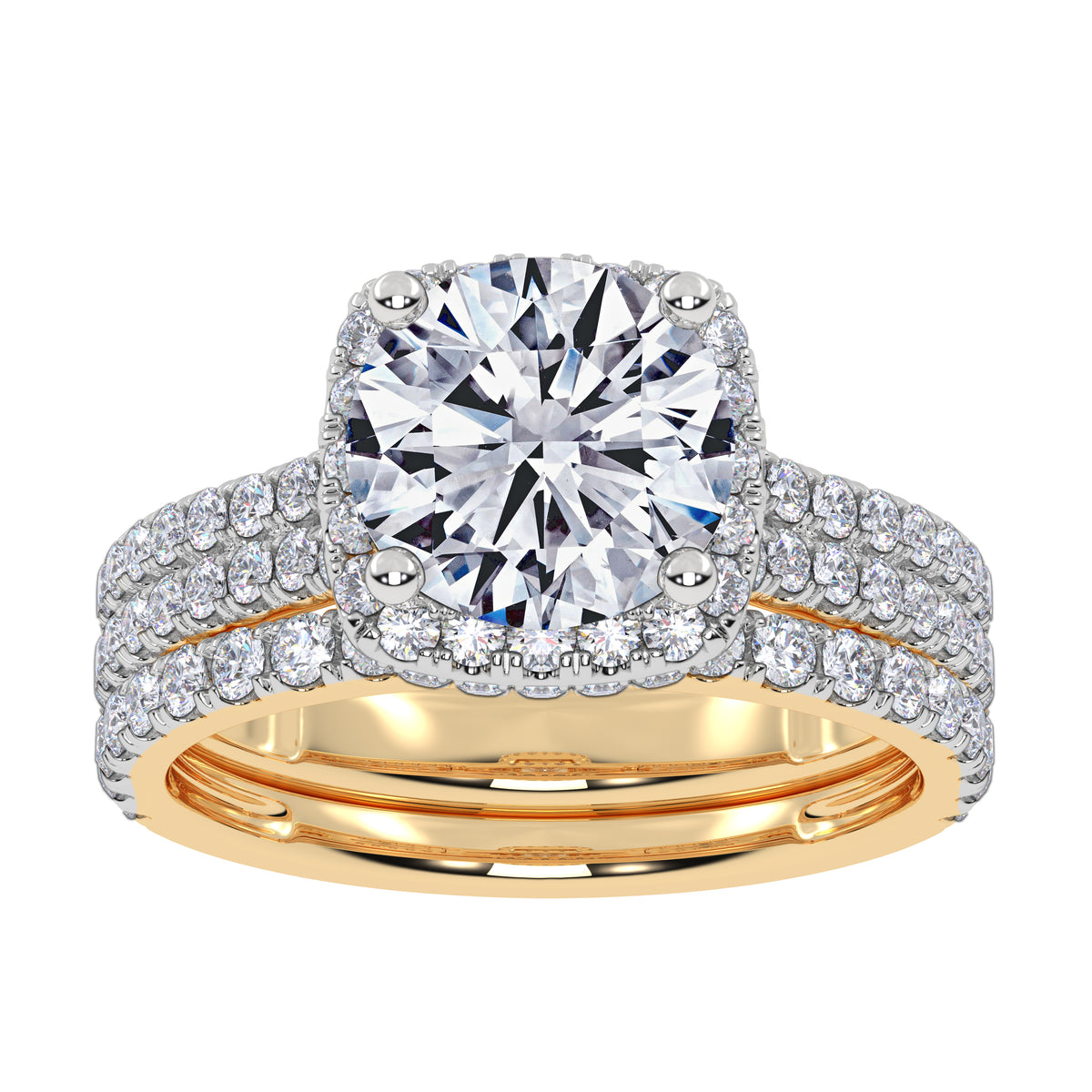 14K 2.54CT Certified Lab Grown Diamond Bridal Set 70756