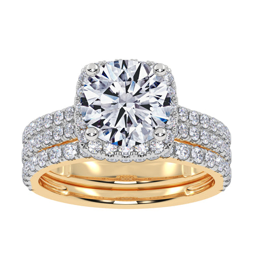 14K 2.54CT Certified Lab Grown Diamond Bridal Set 70756