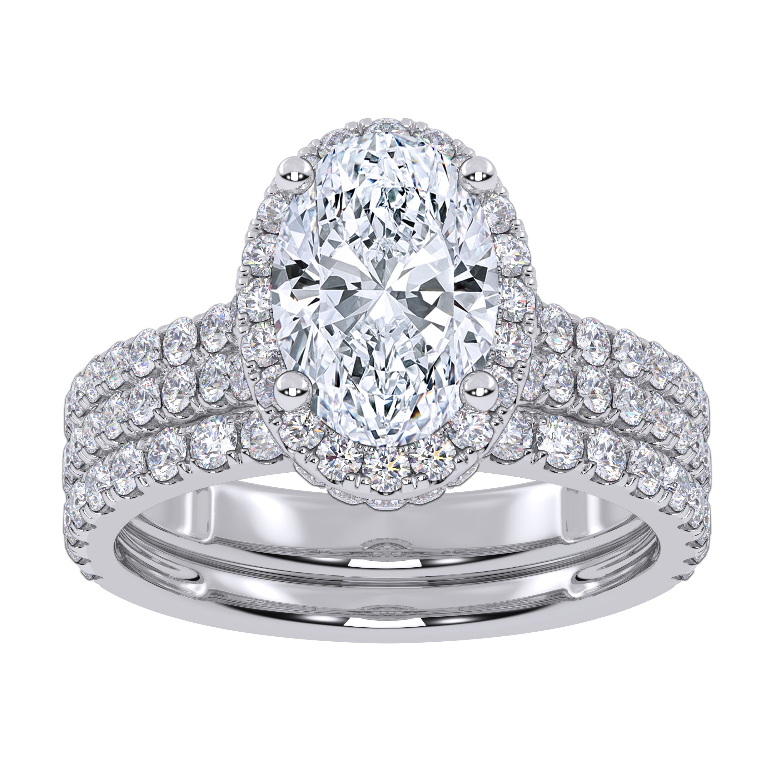 14K 2.54CT Certified Lab Grown Diamond Bridal Set 70759