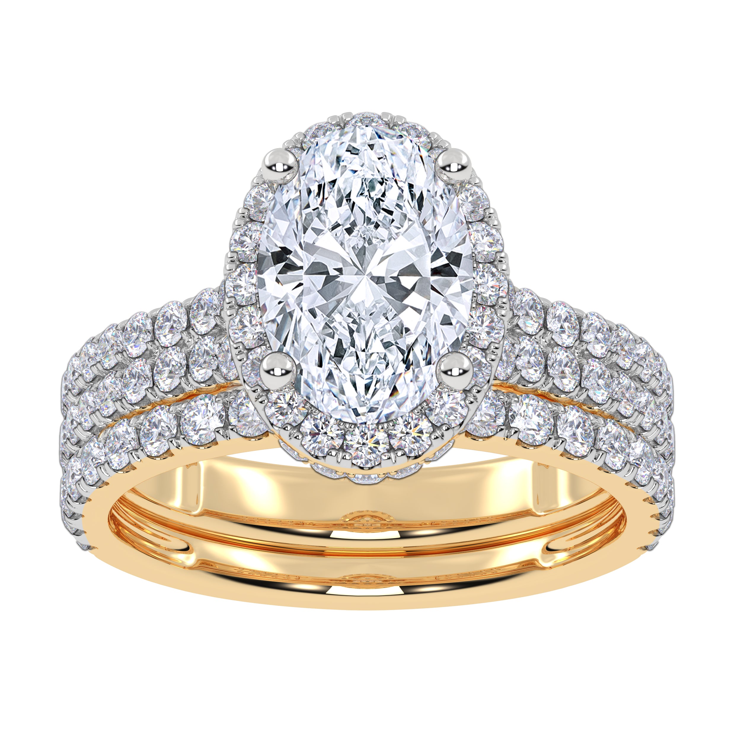 14K 2.54CT Certified Lab Grown Diamond Bridal Set 70760