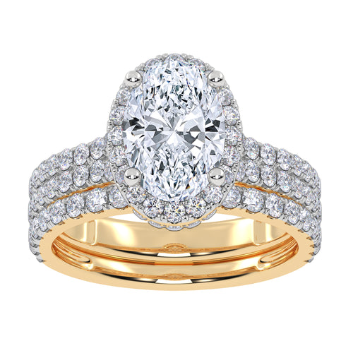 14K 2.54CT Certified Lab Grown Diamond Bridal Set 70760