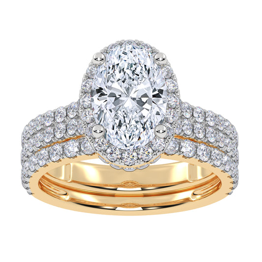 14K 2.54CT Certified Lab Grown Diamond Bridal Set 70760