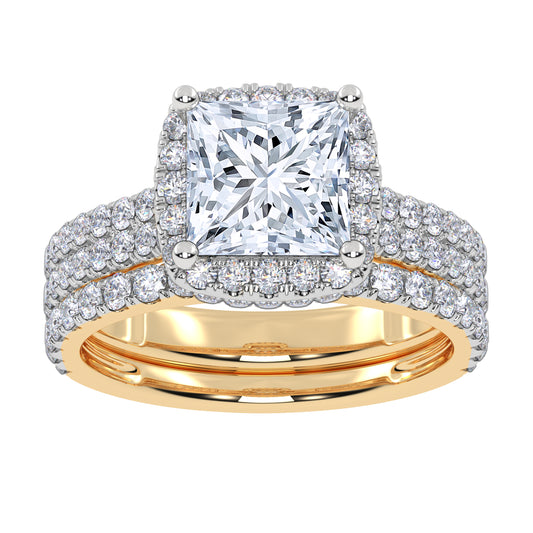 14K 2.54CT Certified Lab Grown Diamond Bridal Set 70764