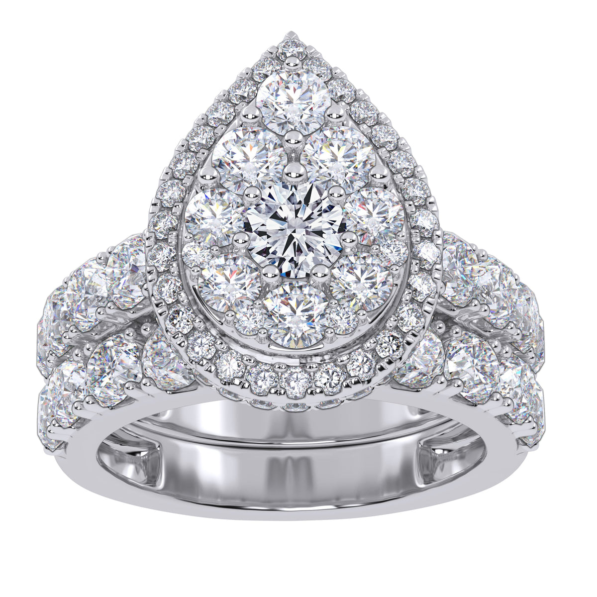 10K 3.00CT Certified Lab Grown Diamond Bridal Set 70767