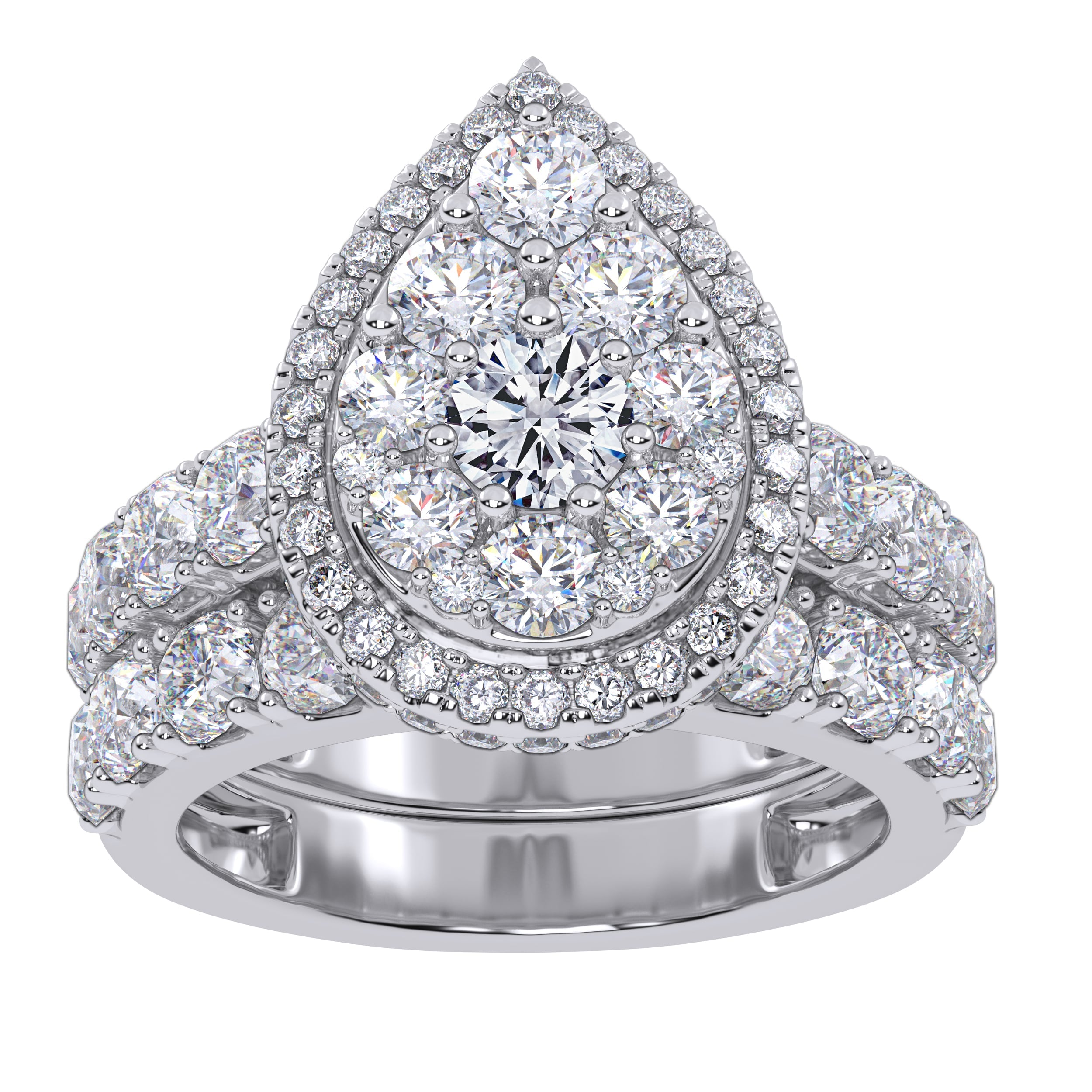 10K 3.00CT Certified Lab Grown Diamond Bridal Set 70767