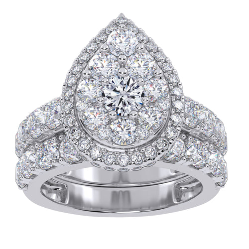 10K 3.00CT Certified Lab Grown Diamond Bridal Set 70767