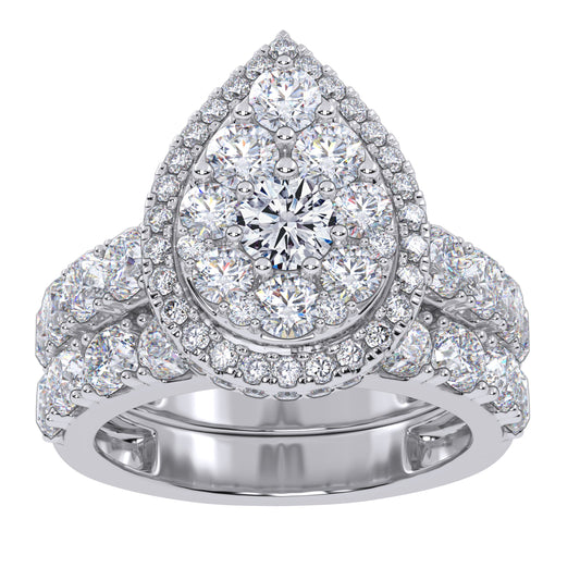10K 3.00CT Certified Lab Grown Diamond Bridal Set 70767