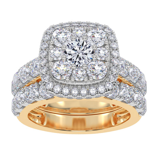 10K 3.00CT Certified Lab Grown Diamond Bridal Set 70772