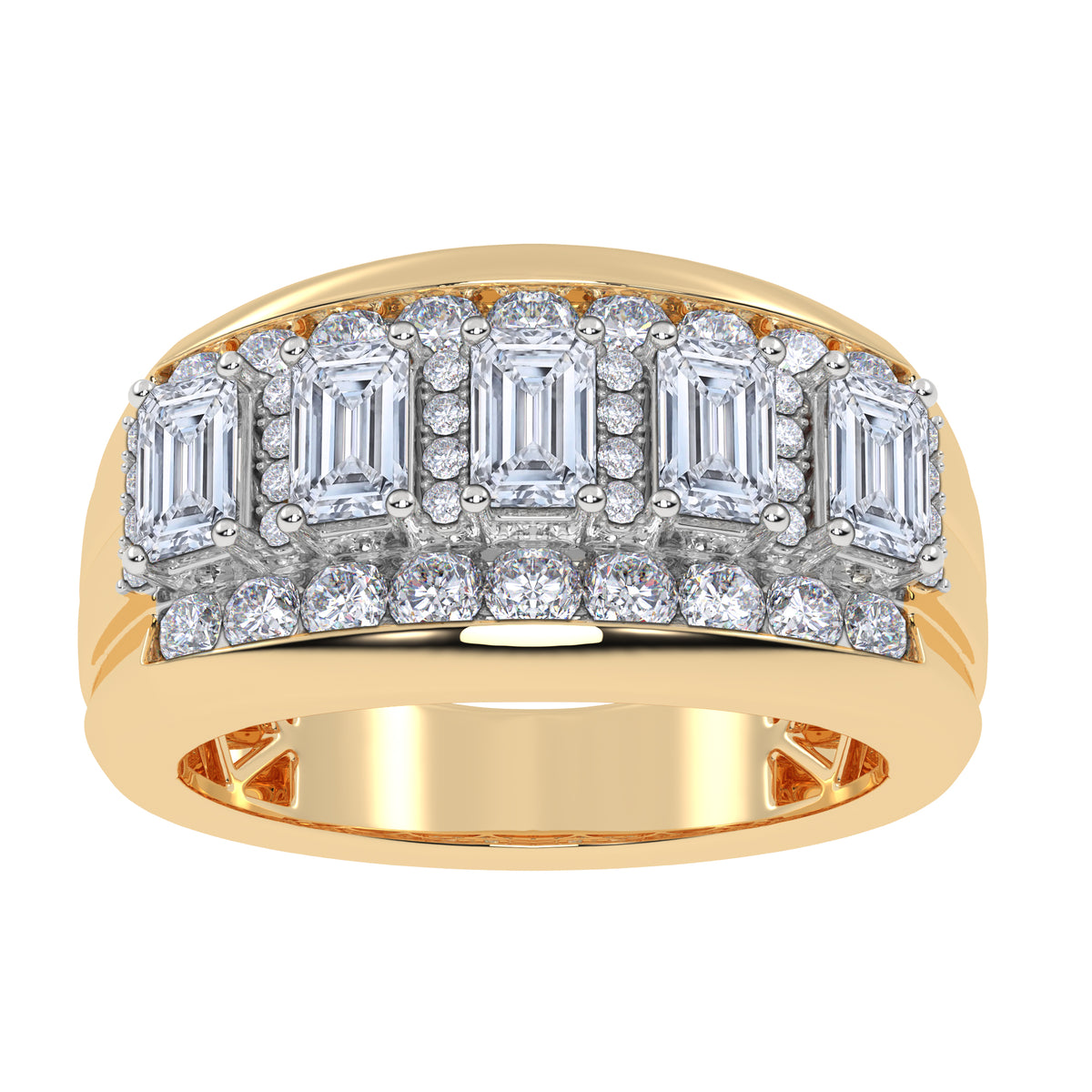 14K 3.50CT Certified Lab Grown Mens Band 70775