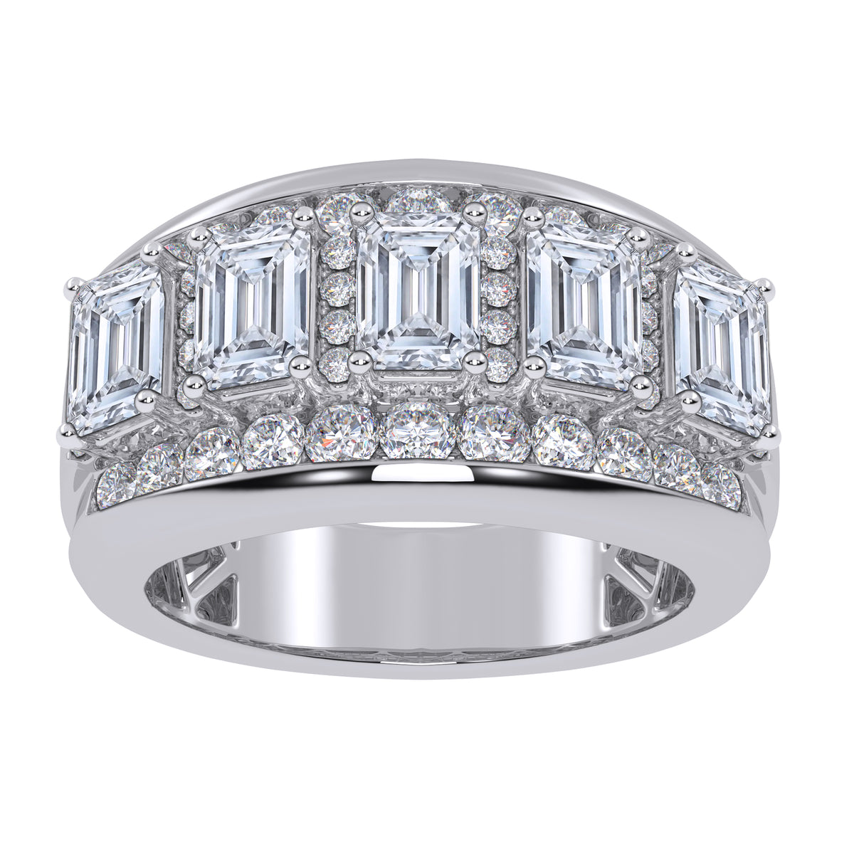 14K 5.00CT Certified Lab Grown Mens Band 70776