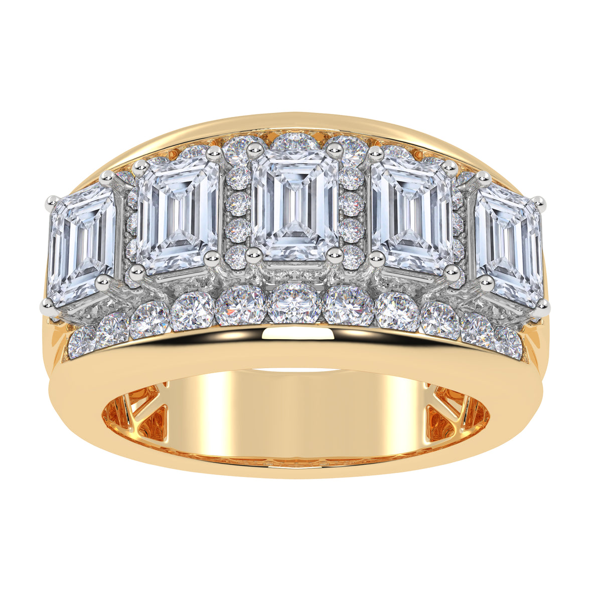 14K 5.00CT Certified Lab Grown Mens Band 70777