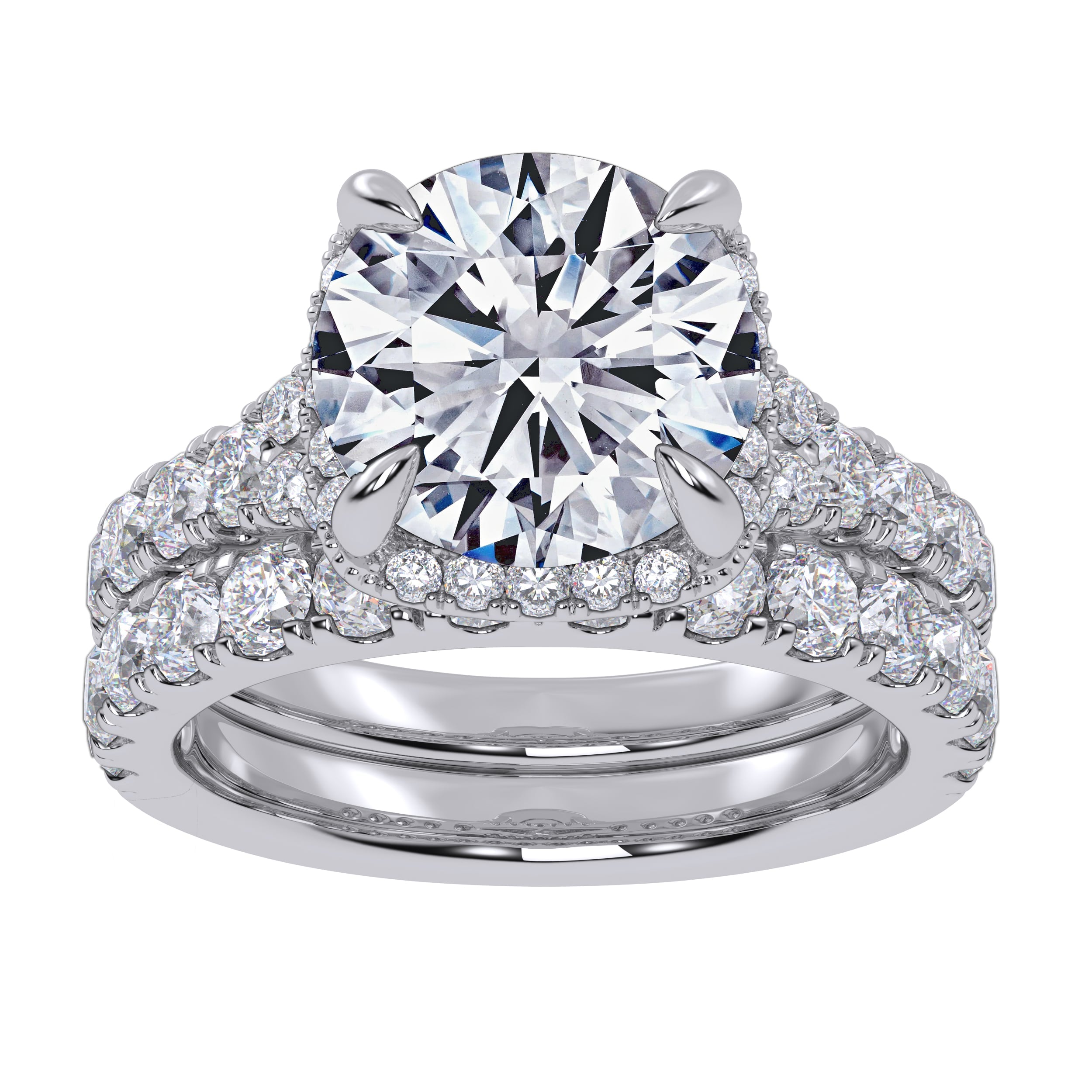 14K 4.53CT Certified Lab Grown Diamond Bridal Set 70803