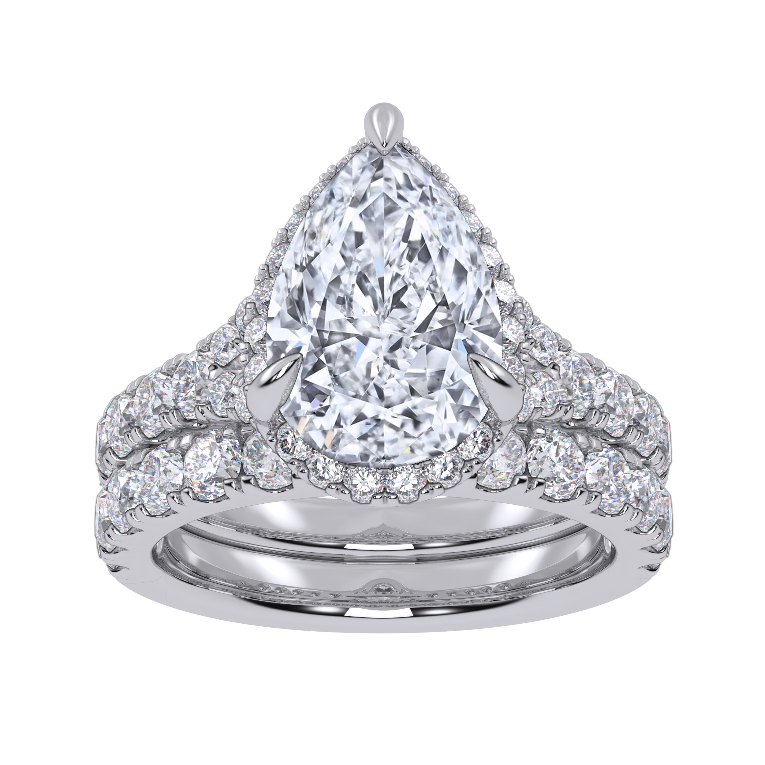 14K 4.53CT Certified Lab Grown Diamond Bridal Set 70805