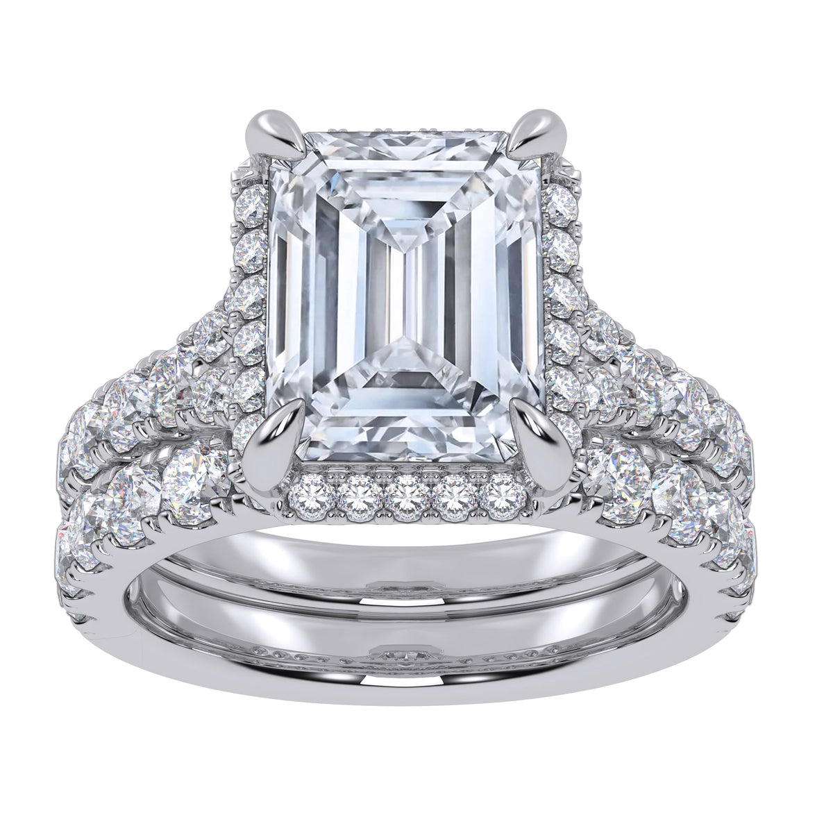 14K 4.53CT Certified Lab Grown Diamond Bridal Set 70807