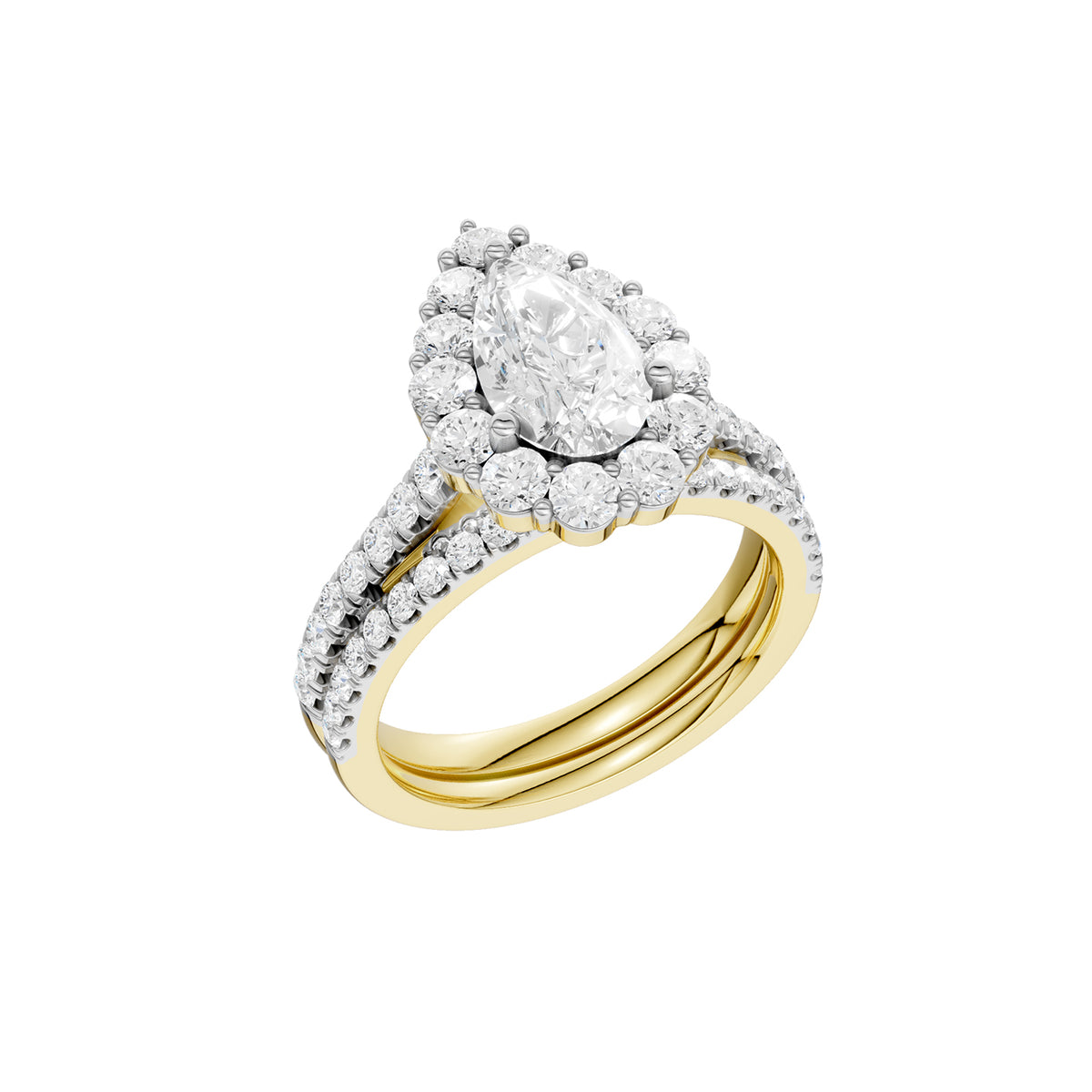 14K 2.50CT Certified Lab Grown Diamond Bridal Set 70826