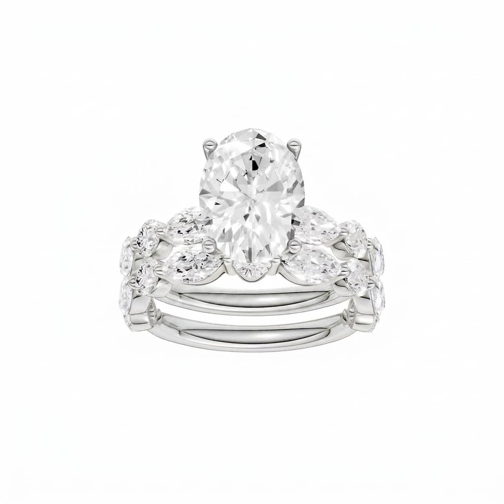 14K 5.00 CT Lab Grown Diamond Bridal Set 70957