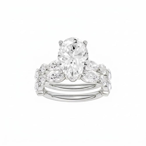 14K 5.00 CT Lab Grown Diamond Bridal Set 70957