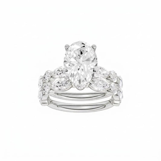 14K 5.00 CT Lab Grown Diamond Bridal Set 70957