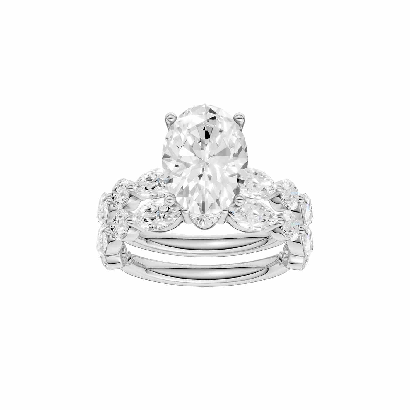 14K 5.00 CT Lab Grown Diamond Bridal Set 70957