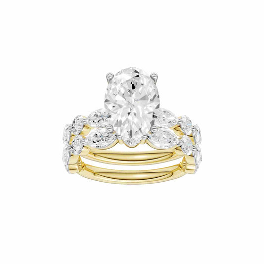 14K 5.00 CT Lab Grown Diamond Bridal Set 70958