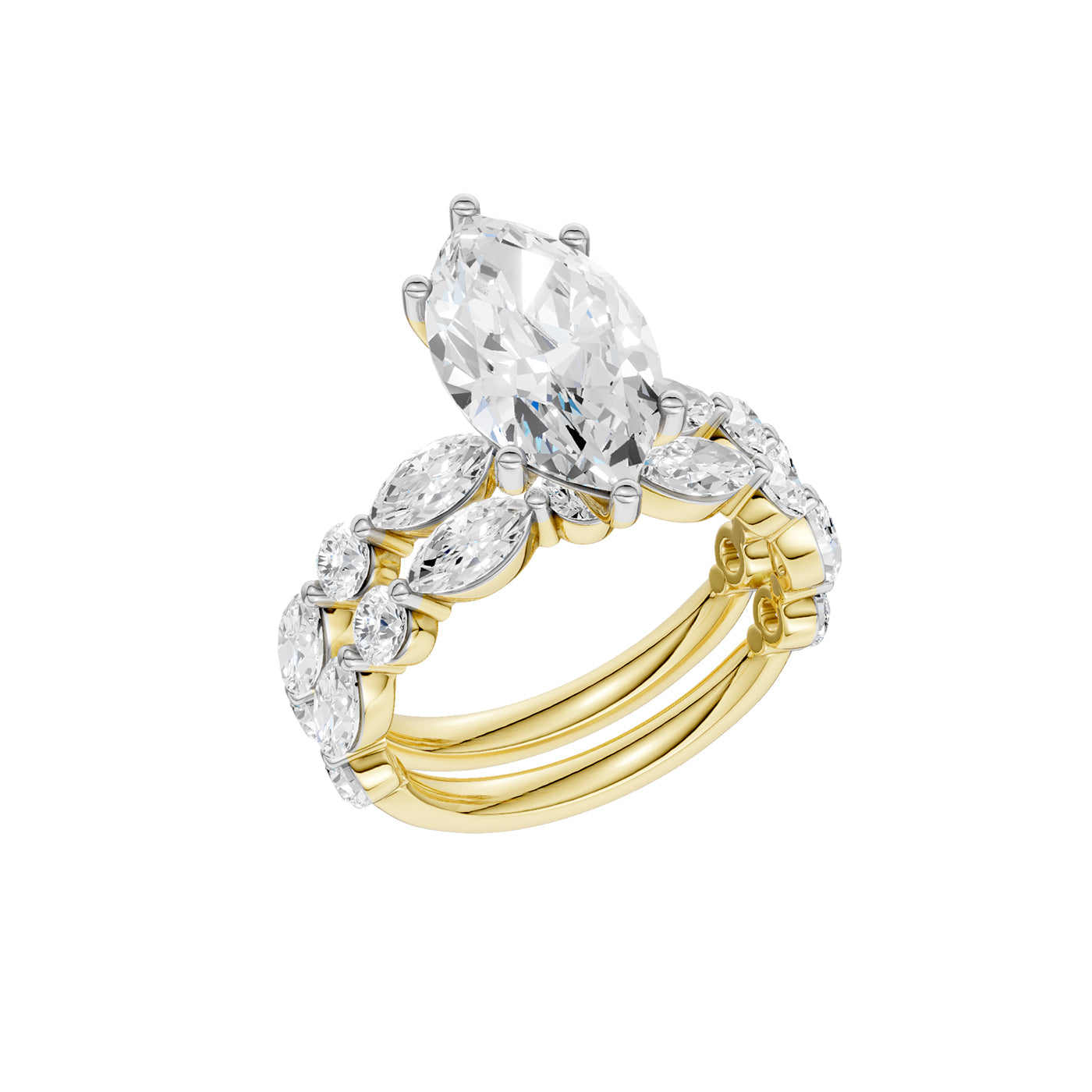 14K 5.00 CT Lab Grown Diamond Bridal Set 70968