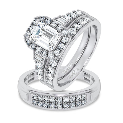 14K 3.17CT Certified Lab Grown TRIO SET 71141