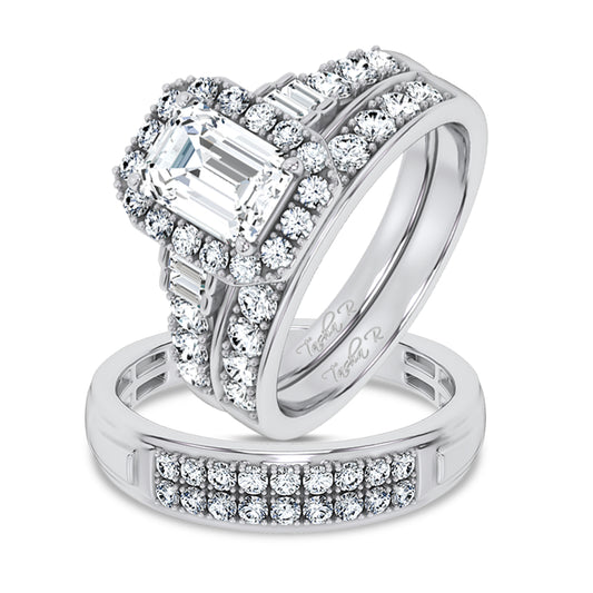 14K 3.17CT Certified Lab Grown TRIO SET 71141
