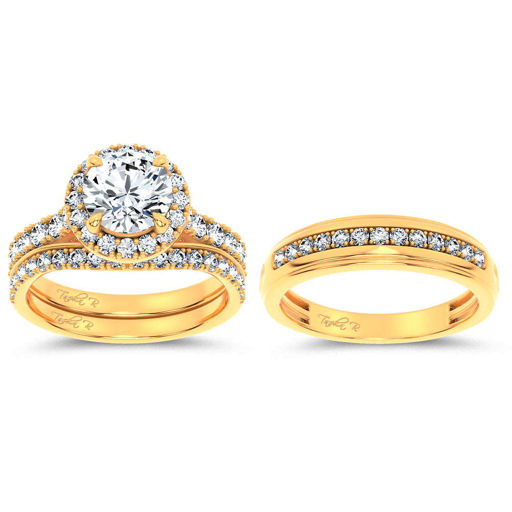 14K 2.94CT Certified Lab Grown TRIO SET 71143