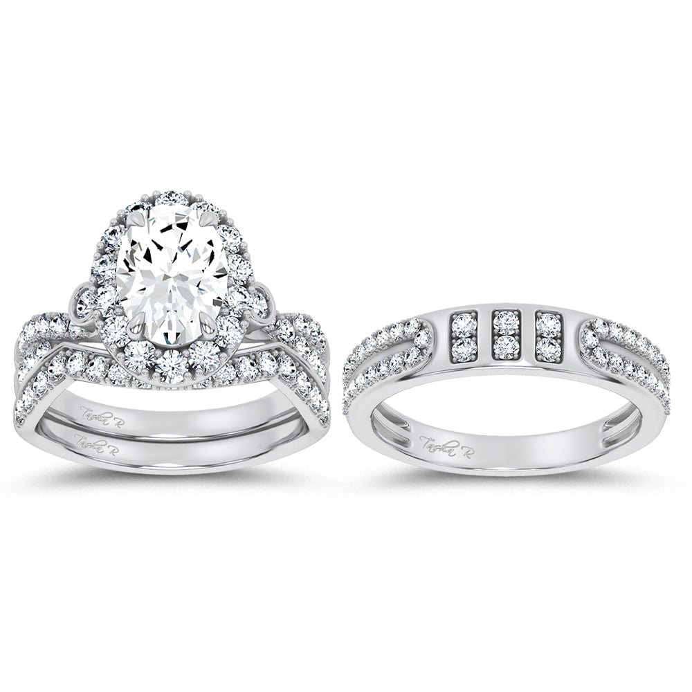 14K 3.17CT Certified Lab Grown TRIO SET 71145