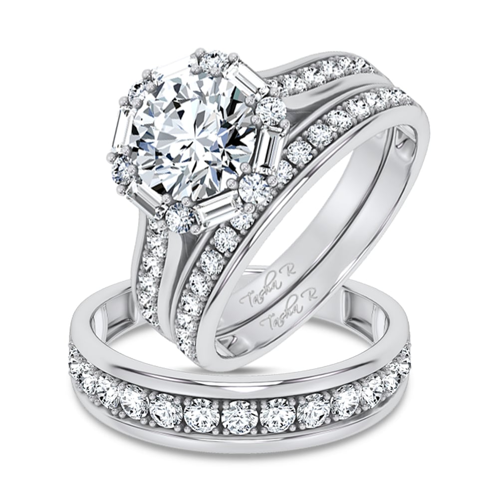 14K 2.93CT Certified Lab Grown TRIO SET 71147