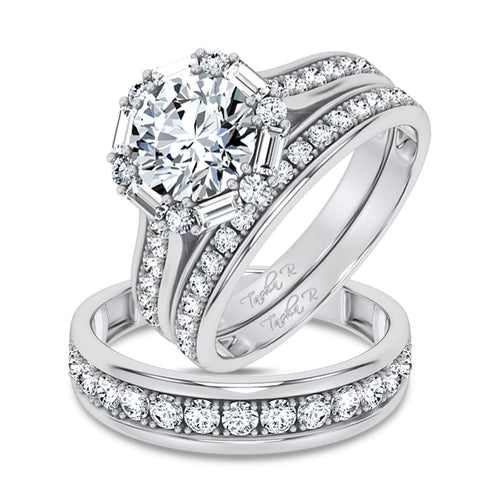 14K 2.93CT Certified Lab Grown TRIO SET 71147