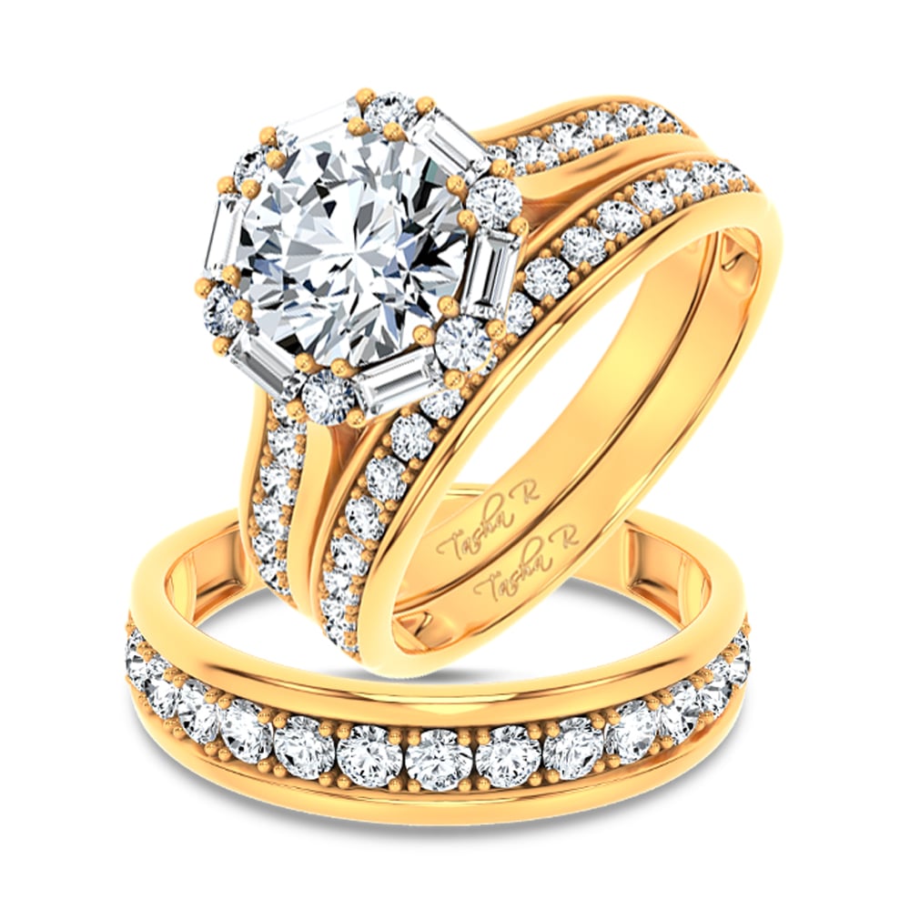 14K 2.93CT Certified Lab Grown TRIO SET 71148